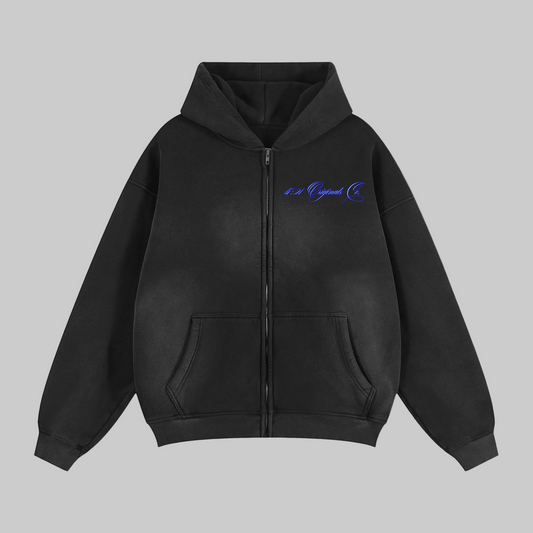 zip up ,custom,washed ,hoodie ,oversized