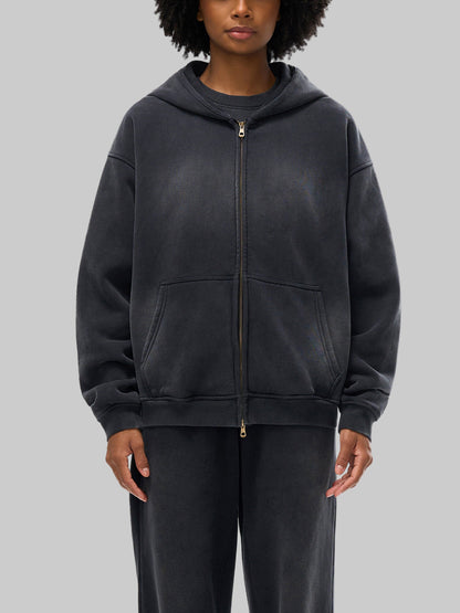 zip up,custom,washed,hoodie,oversized