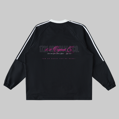 1721 Color-Block V-Neck Long-Sleeve T-Shirt