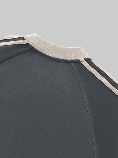 1721 Color-Block V-Neck Long-Sleeve T-Shirt